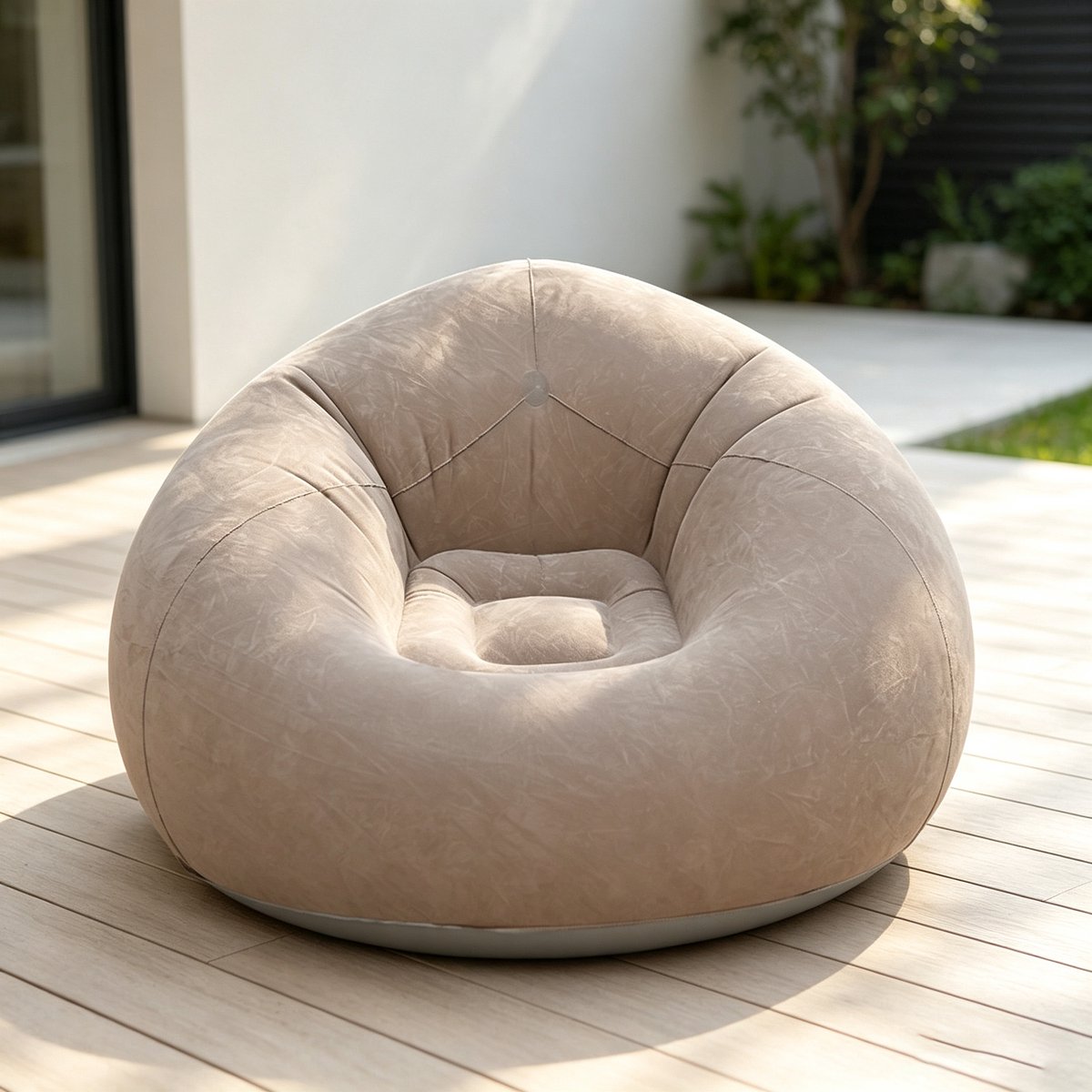 Opblaasbare zitzak bank koffiekleur opvouwbare draagbare loungestoel voor buiten en binnen campingstoel voor tuin en filmavonden