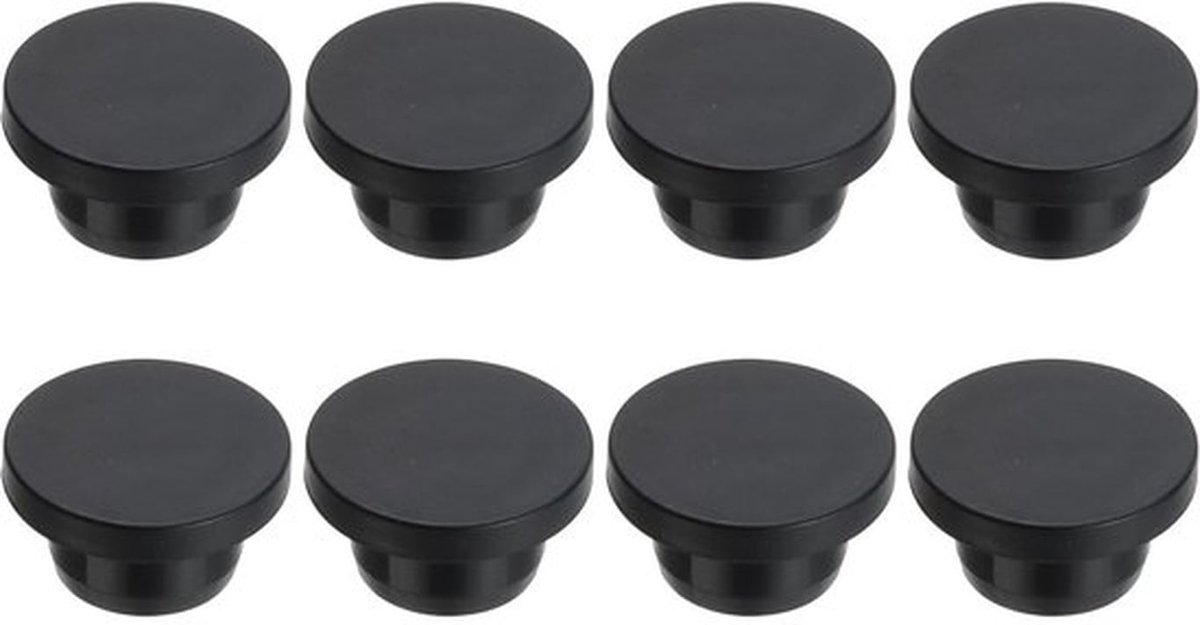 18mm Rubber Hole Plugs - 8pcs Silicone Stopper - Zwart - T-vormige