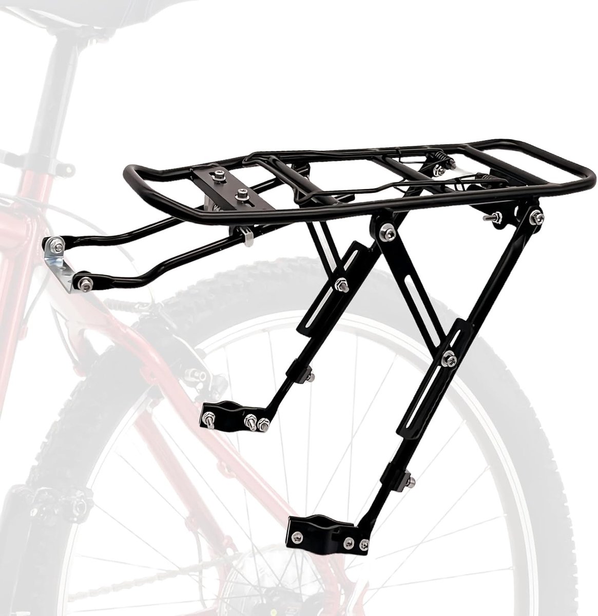 Verstelbare achterdrager voor fietsen, snel te bevestigen, ideaal voor mountainbikes en fietstochten, stevig en lichtgewicht
