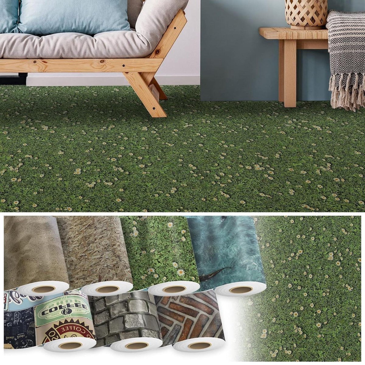 Vloerbedekking PVC - Vinyl Coating - Woonruimte Inrichten - 3D Effect - 200 x 150 cm - Moo