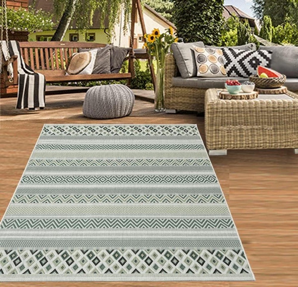 Binnen en buiten tapijt - Sisal look vloerkleed - Terras of keuken - Geschikt voor vloerve