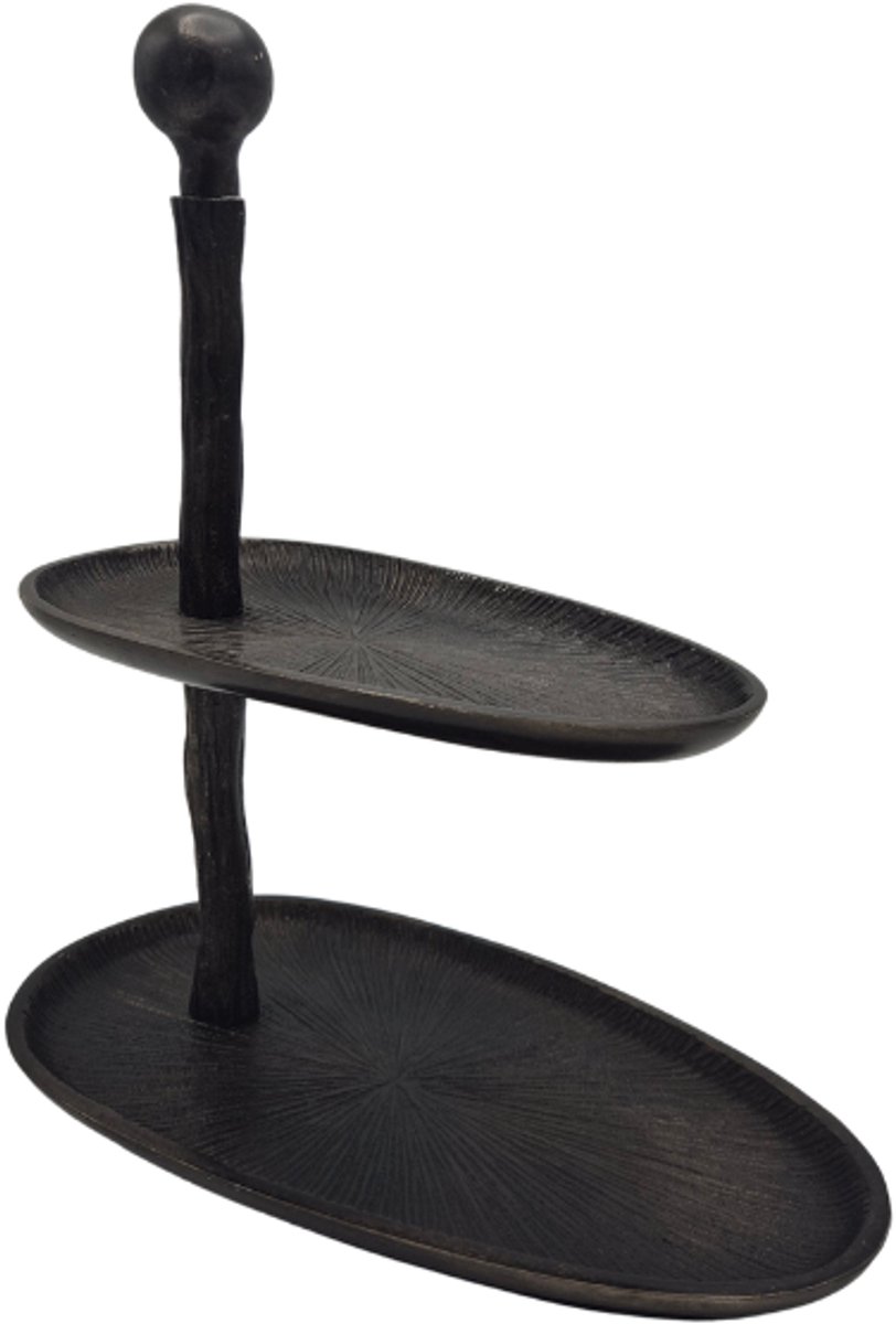 Deco4yourhome® - Etagere - Ovaal - Asymmetrisch - Antiek Zwart - 35cm - Oval
