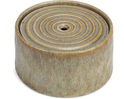 Designed by Lotte Drinkfontein kat Jace - Waterfontein kat - Met filter - Keramiek - Groen - 20x20x10 cm - 1,05 L