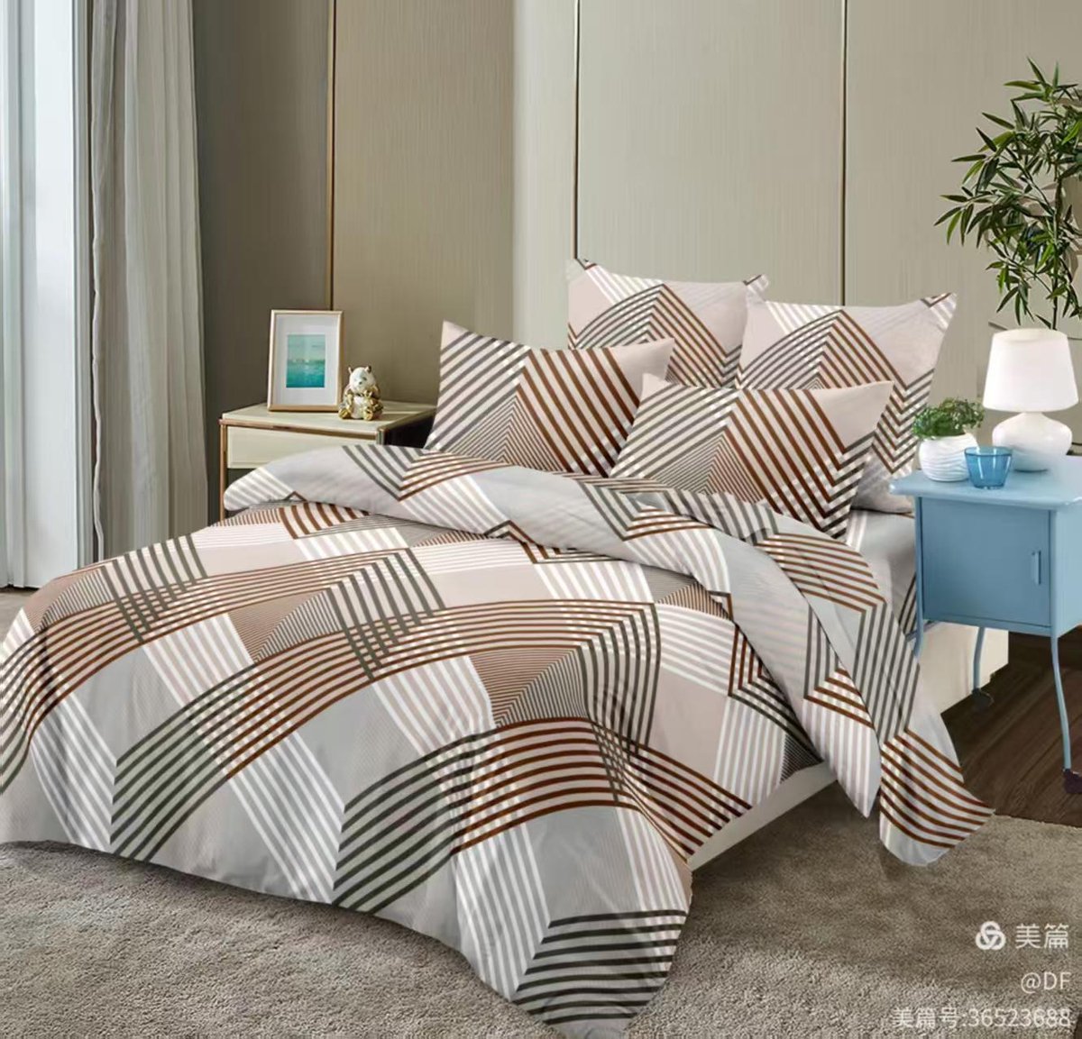 Dekbedovertrek - Micropercal - Soepel & Zacht - Lits-Jumeaux - 240 x 220 cm - Brown Chic