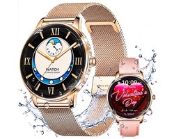 VASHOY HK38 - Smartwatch Dames - Horloge Dames - Full Screen - Bluetooth Spraakassistent – Hartslag, Bloeddruk, Stress, Slaap, Stappenteller - IP68 -Geschikt voor iOS/Android