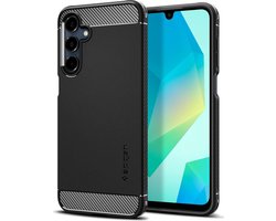 Spigen Rugged Armor Hoesje Geschikt voor Samsung Galaxy A16 - Back Cover met Air Cushion - Carbon - Matte - Matte Zwart