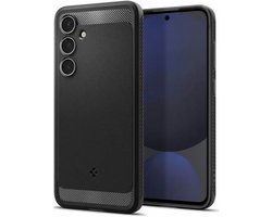 Spigen Rugged Armor Hoesje Geschikt voor Samsung Galaxy S24 FE - Back Cover met Air Cushion - Carbon - Matte - Matte Zwart