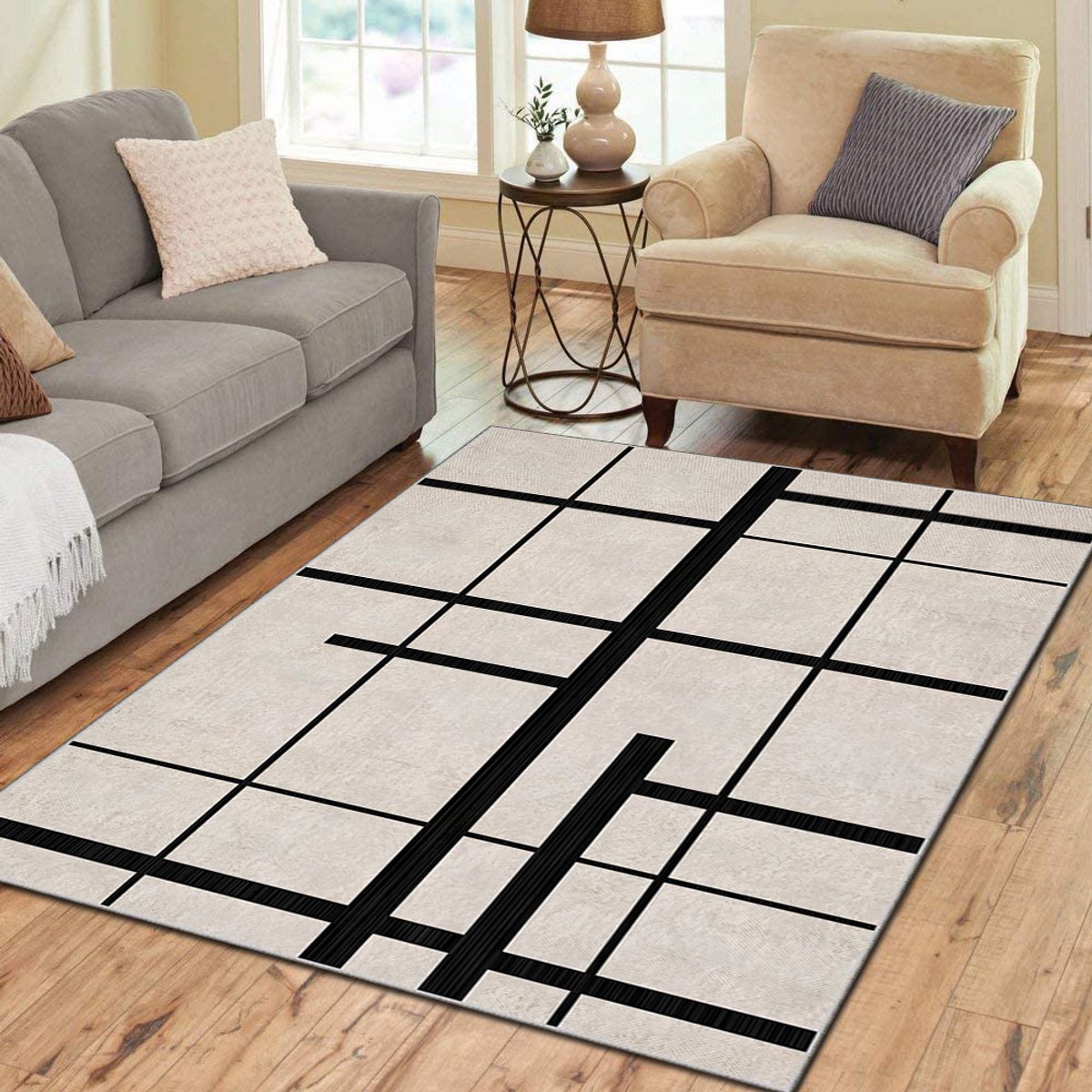 Zeo Wood - Vloerkleed - Tapijt Woonkamer - Vloerkleed 160*230 cm - Anti Slip - Machinewasbaar