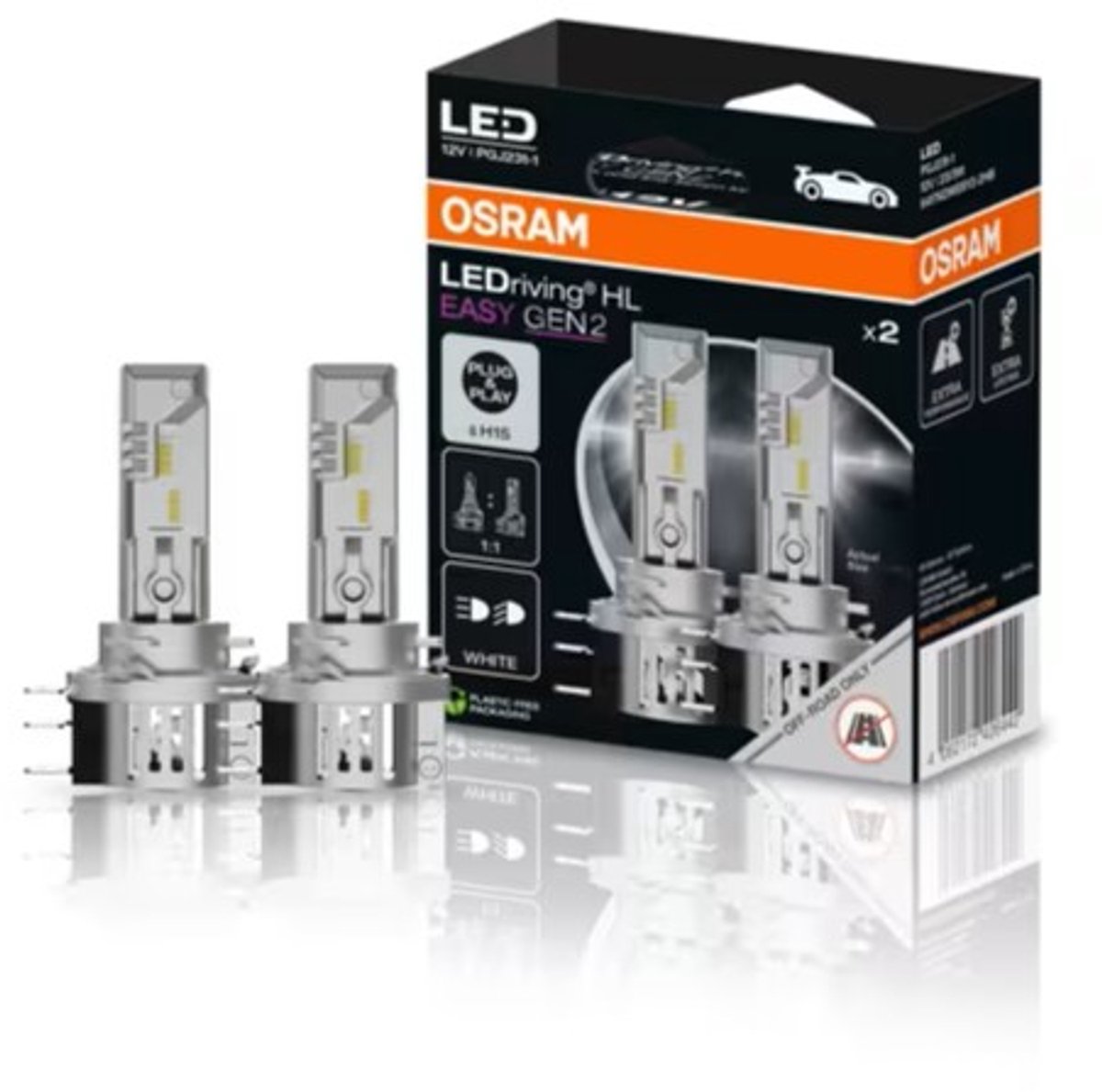 Osram - H15 LED - HL Easy - 2026 Gen2 versie - 64176DWESY2-2HB - LEDriving HL EASY H15 Gen2