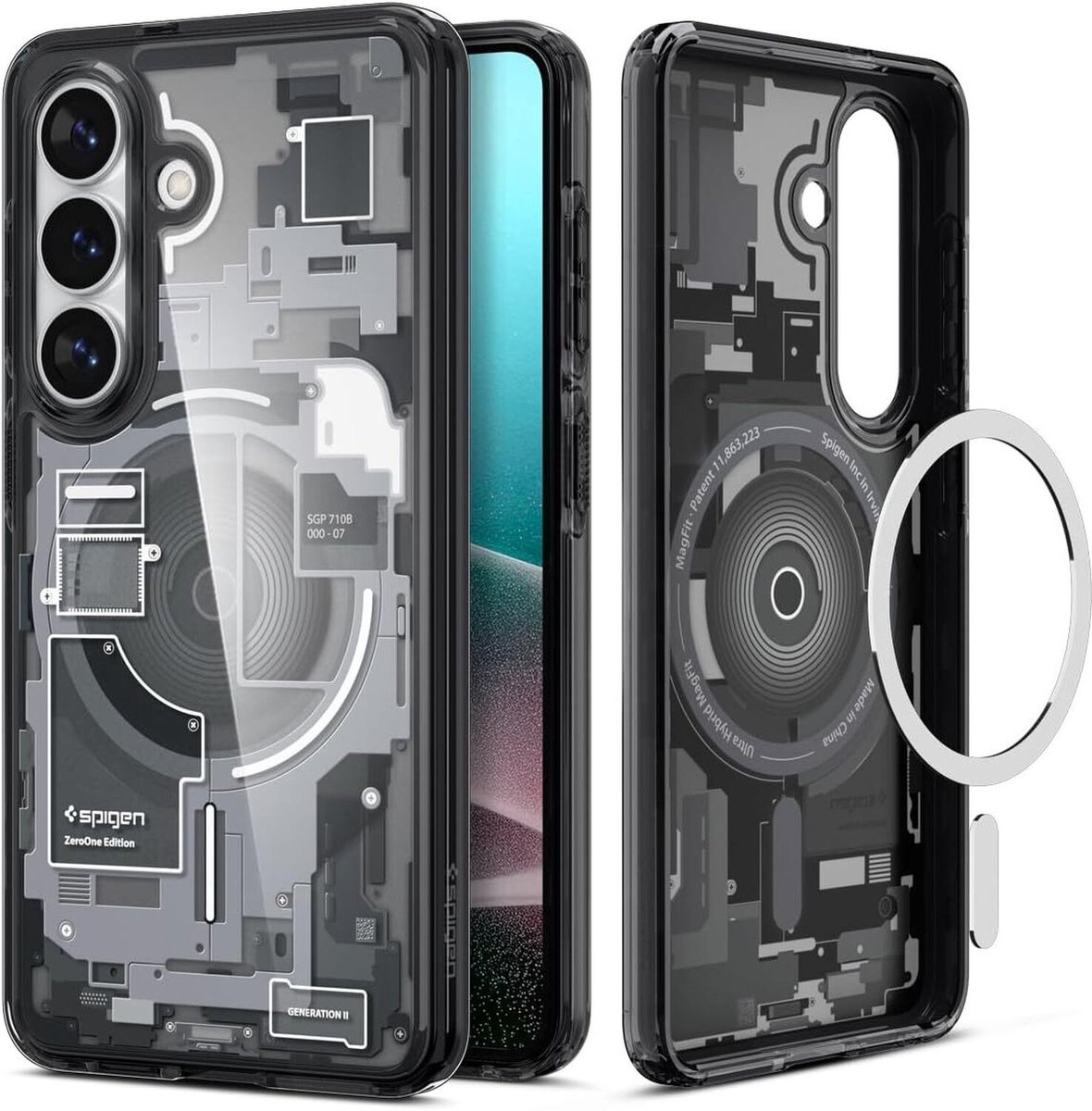 Spigen Hoesje Geschikt voor Samsung Galaxy S26 Plus - Ultra Hybrid MagFit Case - Compatibel met MagSafe / Qi2 - Back Cover Zero One Zwart