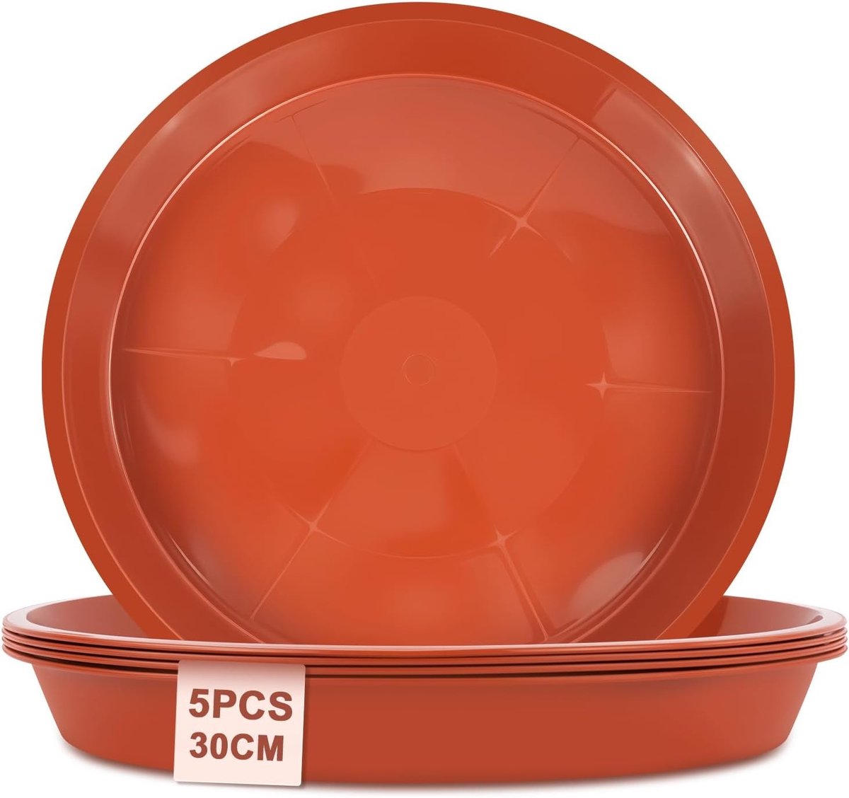 Set van 5 Plantenschotels van 30 cm, Robuuste Rond Plastic Potten en Schalen, Ideaal voor Binnen- en Buitentuinen, Wateropvang en Drainage