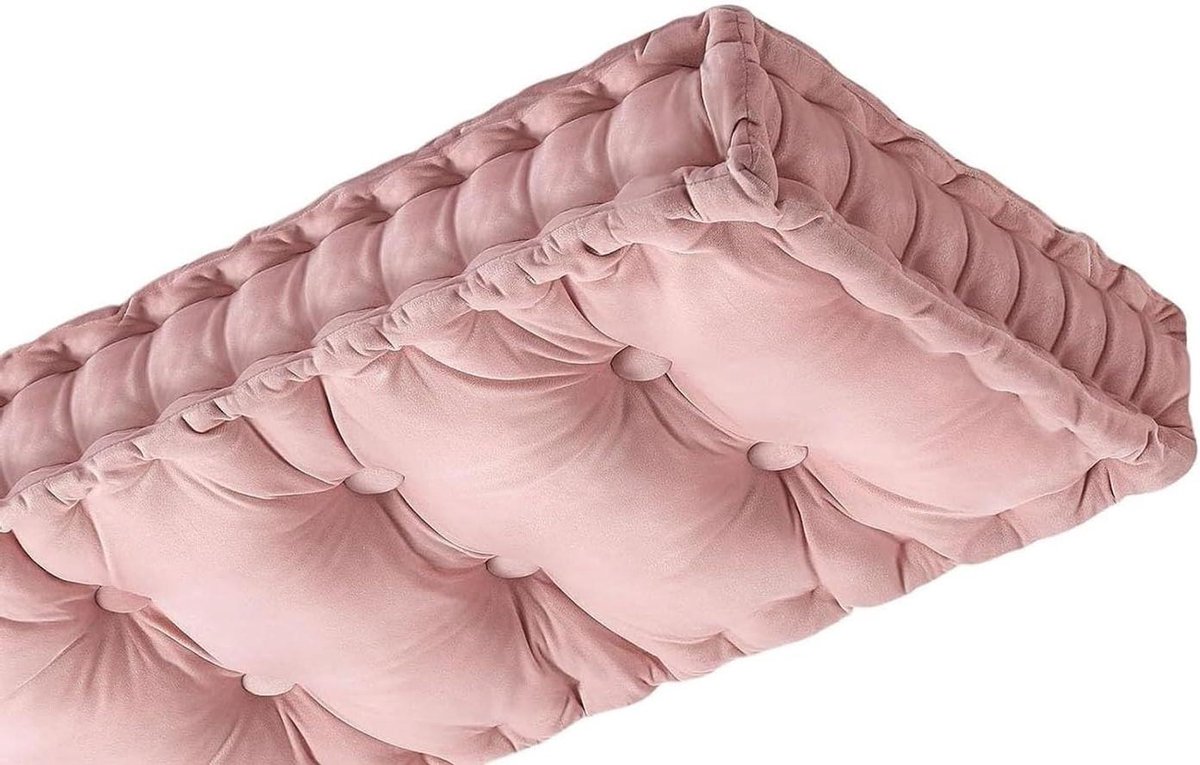 Bankkussen - Stoelkussen - Comfortabel Zitten - Dik Gewatteerd - 80x50x10cm - Lichtroze