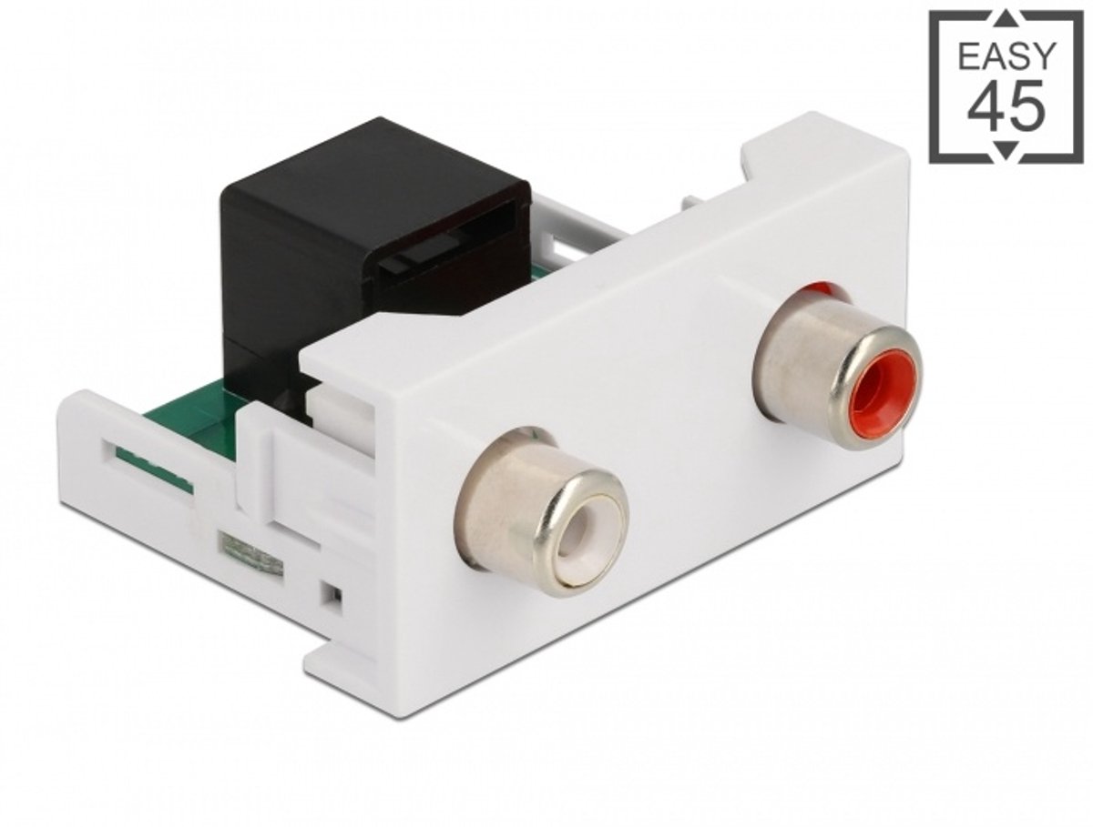 Delock Easy 45 Module 2 x RCA female to RJ45 female port 22.5 x 45 mm