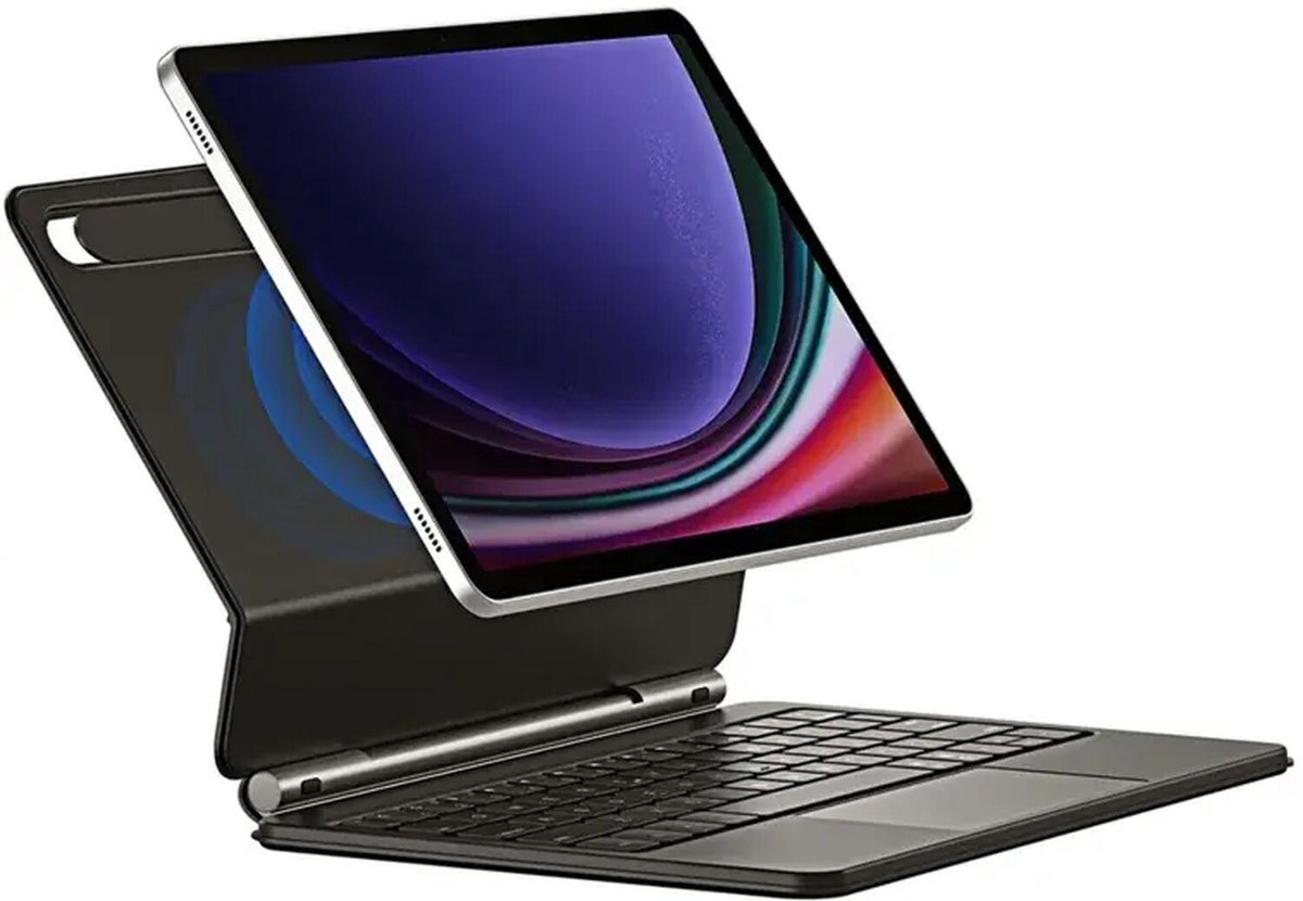 Dux Ducis - Toetsenbord hoes geschikt voor Samsung Galaxy Tab S10FE/S9FE/S9/S8/S7 - 10.9 Inch - QWERTY - Tablet toetsenbord met touchpad en Toetsenbordverlichting - Zwart