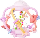Be Sure Store® Zandloper Rammelaar & Bijtring - Baby Speelgoed - Montessori Speelgoed - Roze - Vanaf 6 Maanden - Kraamcadeau