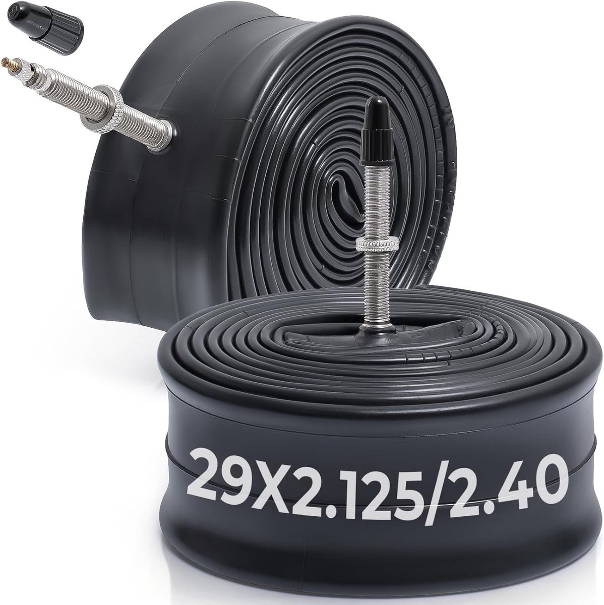 Premium fietsbanden set van 2 stuks voor 29 x 2,125 tot 2,40 inch, met FV48 mm Presta-ventiel, butylrubber, ideaal voor mountainbikes en off-road gebruik