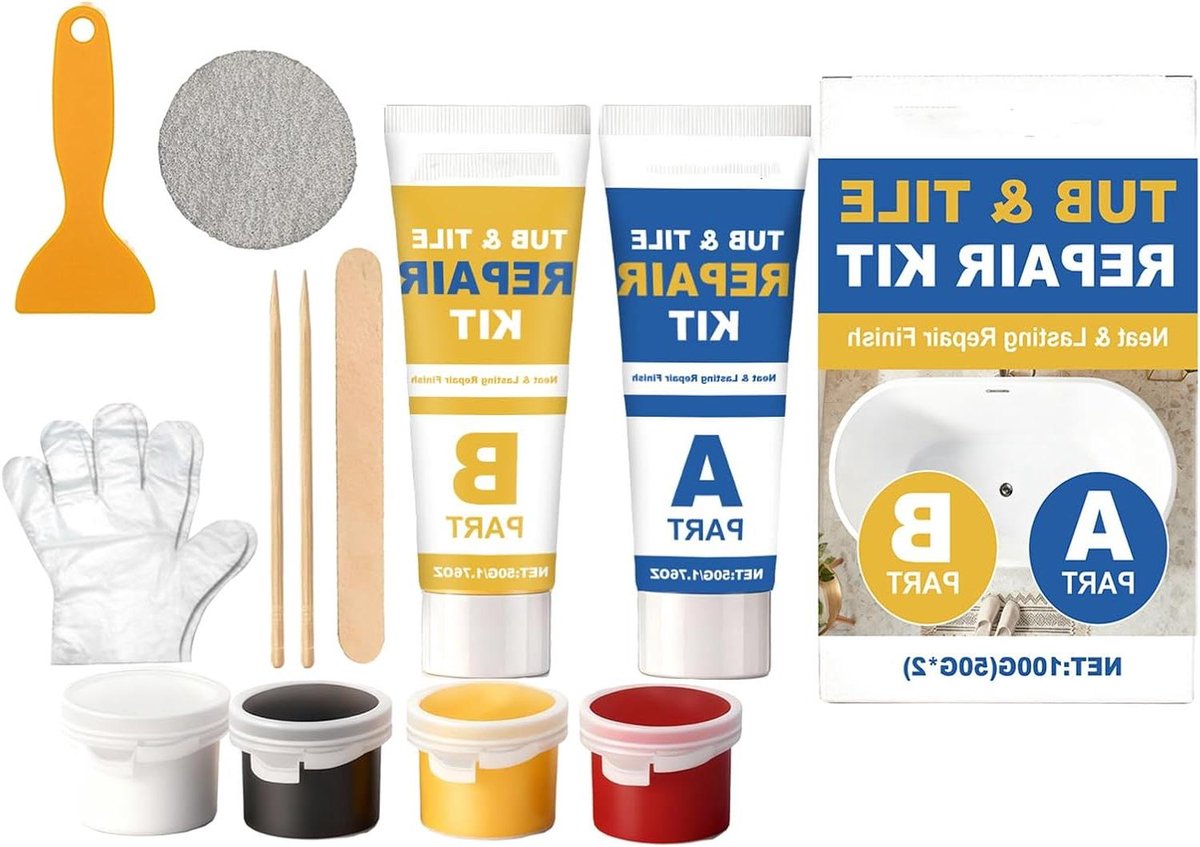 Tegelreparatieset - Reparatieset Badkamer - Beschadigde Tegels Herstellen - Waterdichte Kleurbalans - 100 g - Wit
