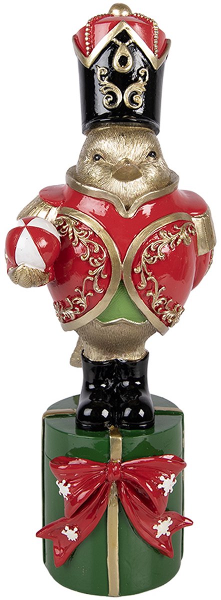 Clayre & Eef Kerstdecoratie Beeld Vogel 11x13x30 cm Goudkleurig Kunststof