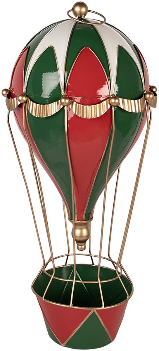 Clayre & Eef Kerstdecoratie Beeld Luchtballon Ø 28x66 cm Rood Metaal