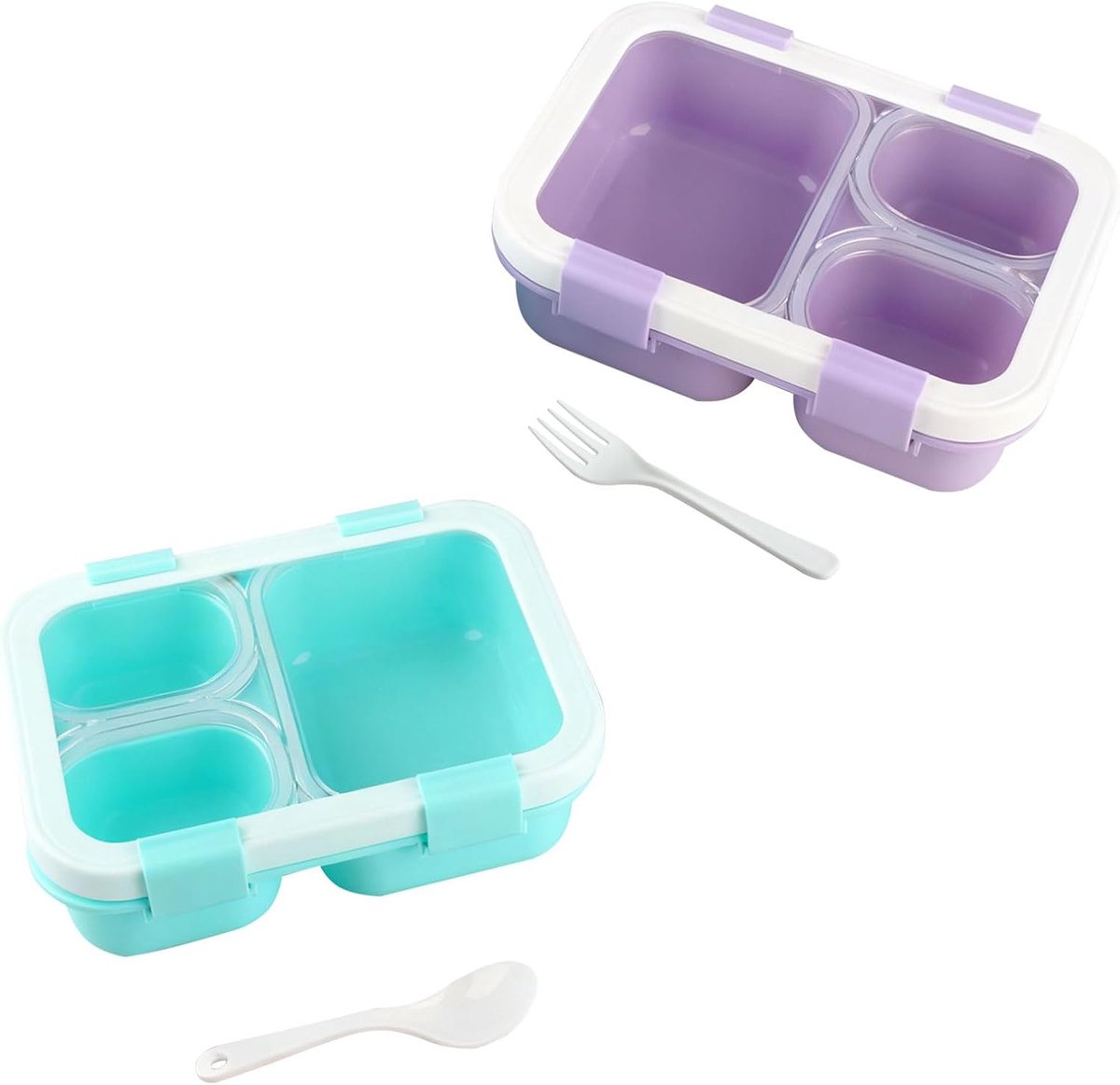 Lunchbox 850 ml - Bento Box met 3 Compartimenten - Lekvrij en Duurzaam - Ideaal voor School en Werk - SnelShoppen