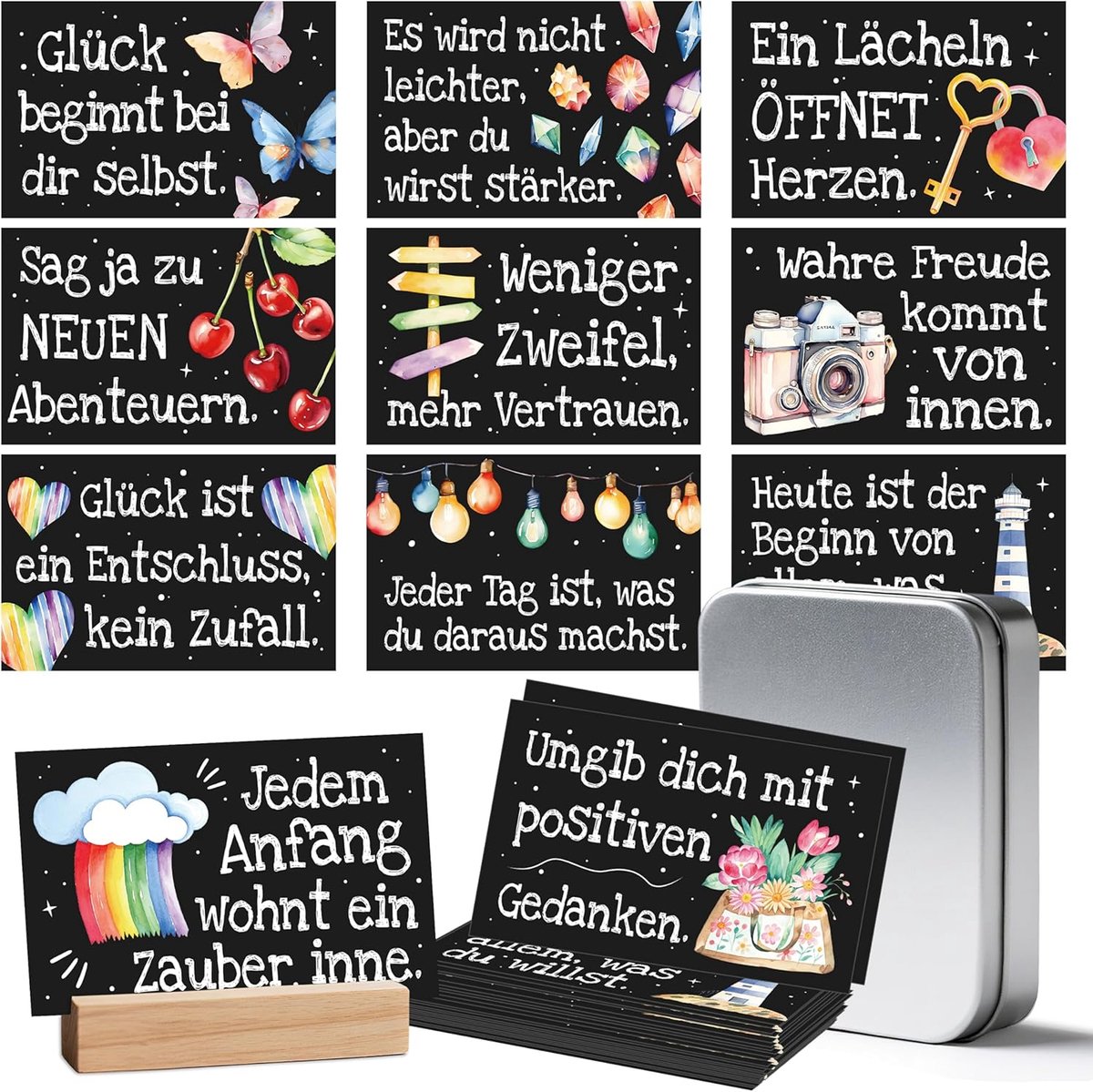 SnelShoppen - Motivatie Postkaarten voor Vrouwen - 24 Stuks Inspirerende Kaarten voor Volwassenen - Perfect voor Cadeaus, Decoratie en Persoonlijke Gr