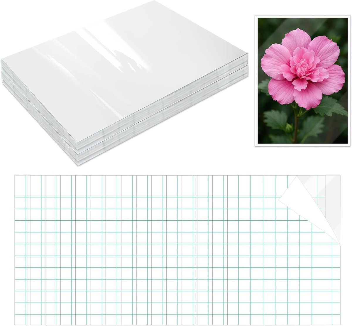 SnelShoppen - 100 Stuks Zelfklevende Laminatiefilm 92x130mm Koude Laminatiefilms, Zelf Lamineren voor Visitekaartjes, Foto's, Menu's en Botanische Kop