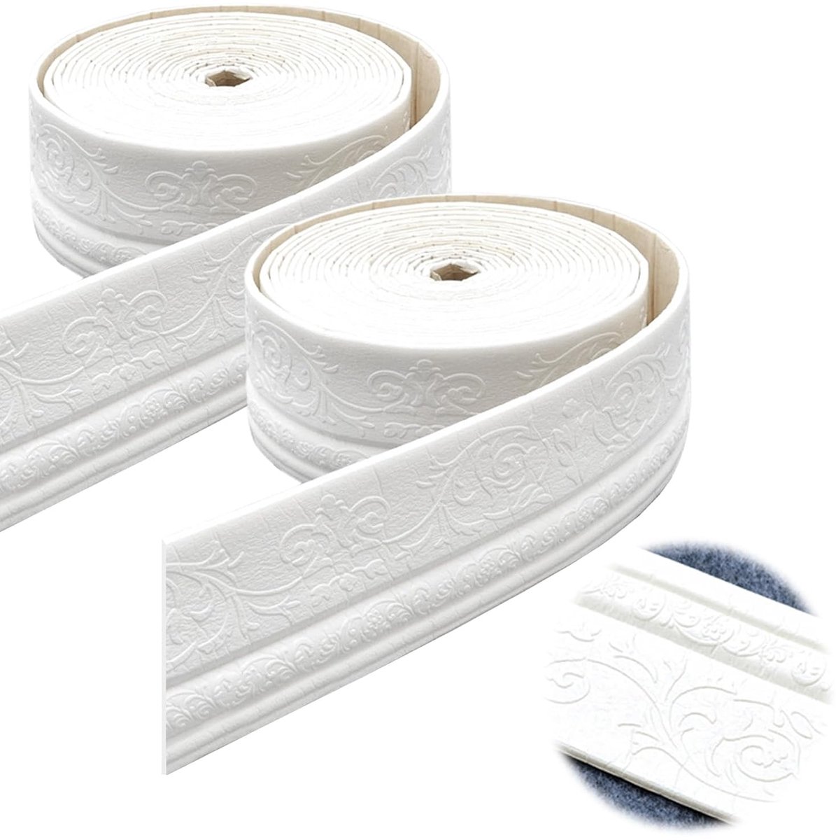 SnelShoppen - Set van 2 Decoratieve Strips Zelfklevende Behang Hoeklijst Stucco Plinten Plafondstrips Zelfklevende Wandstrips voor Corridors Plafonds