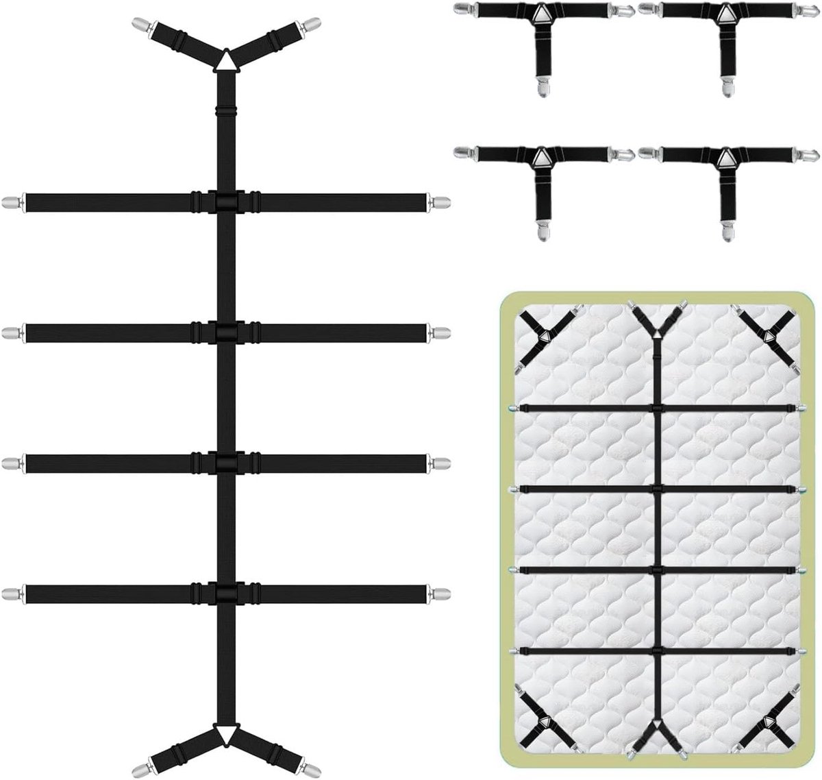 5 Pcs Bed Sheet Clips(with metal clip) Fitted Sheet Clips,Mattress Clips - ShopVlot