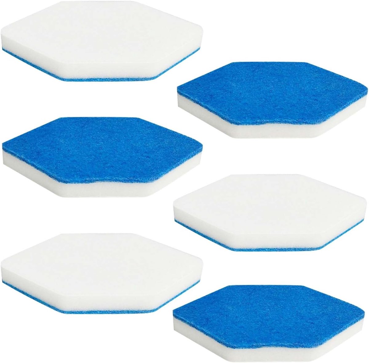 6 Pack Vervangpads Bad en Badkuip Mop - Zeshoekige vorm - Compatibel met Vileda - Ideaal voor badkamerreiniging - SnelShoppen