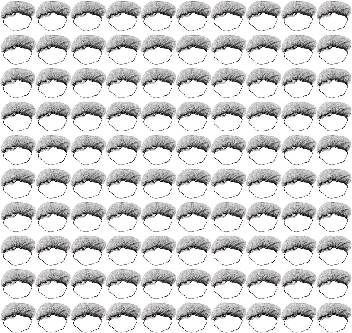 SnelShoppen - 100-delige Baardnetten Wegwerp Nylon Elastisch Ademend Latex Beschermnet voor Restaurants Laboratoria Zwart
