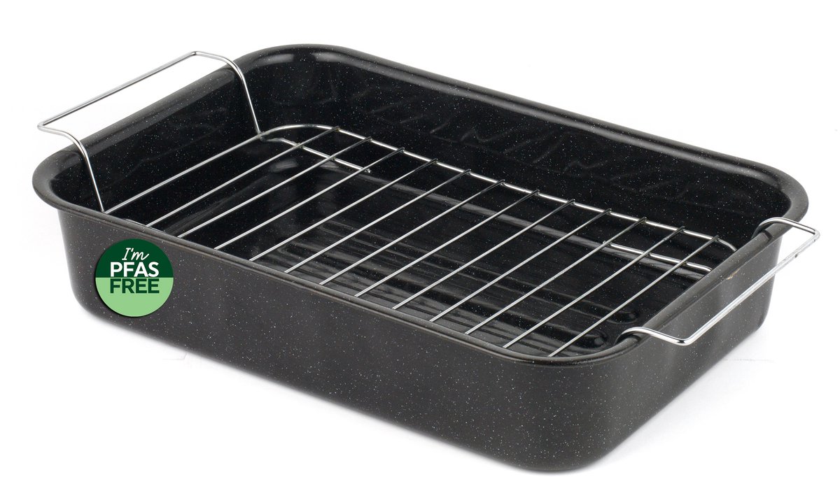 Bol.com Russell Hobbs Romano Emaille Braadpan 34 Cm – Met Rooster – Zwart aanbieding