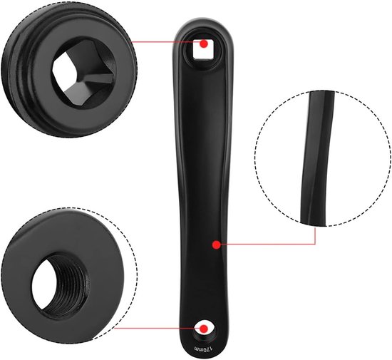 Vervangende Crankarm 170mm van Aluminium voor MTB en Racefietsen - Links, Lichtgewicht en Duurzaam — afbeelding 5