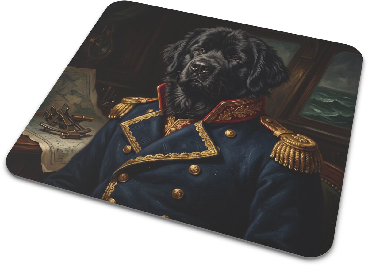 Muismat Landseer Newfoundlander Renaissance Portret Hond Als Admiraal Klassiek Schilderij Muismat Bureau