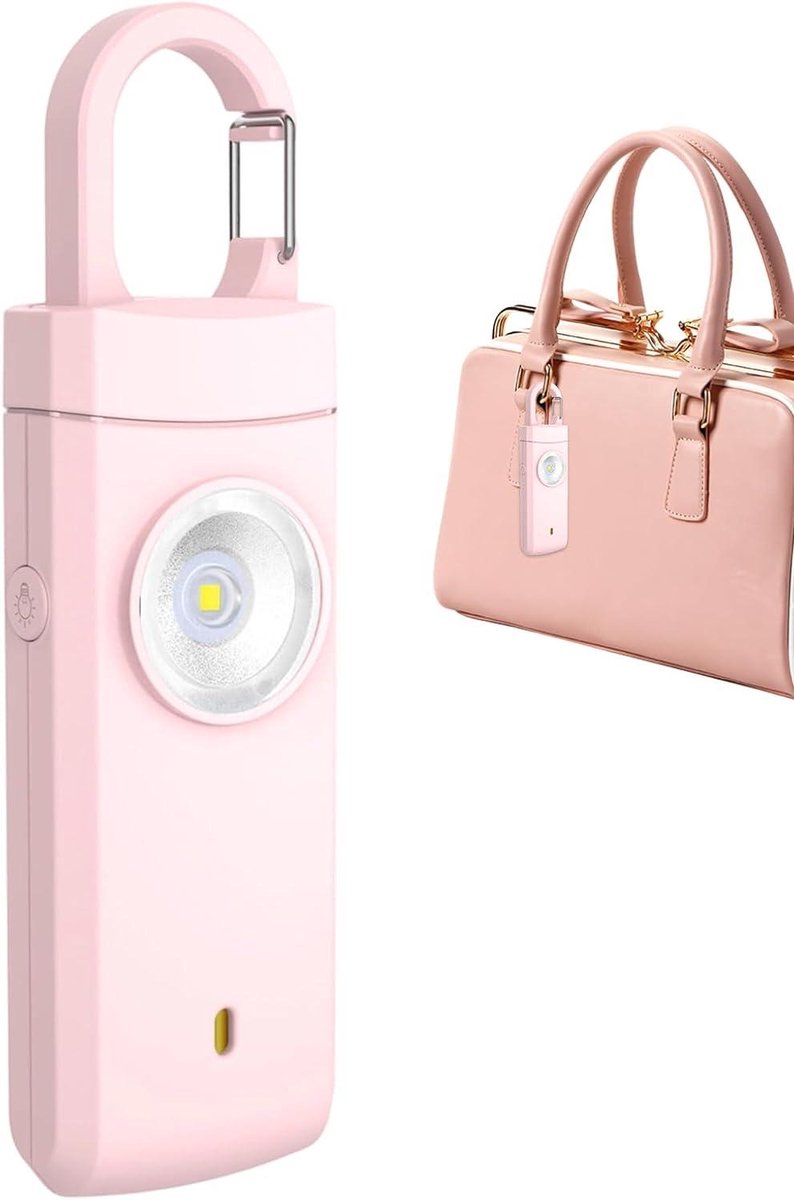 Veiligheidsalarm Sleutelhanger - Persoonlijk Alarm - Zelfverdediging - 130dB Luide Sirene - 9.9x2.9x1.6cm - Roze