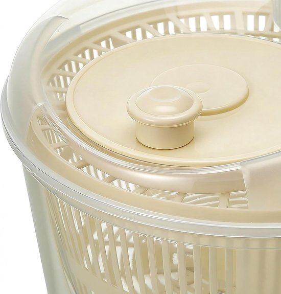 Saladecentrifuge - Groentedroger - Groenten Wassen - Handmatige Bediening - Grote Capaciteit - Wit — afbeelding 5