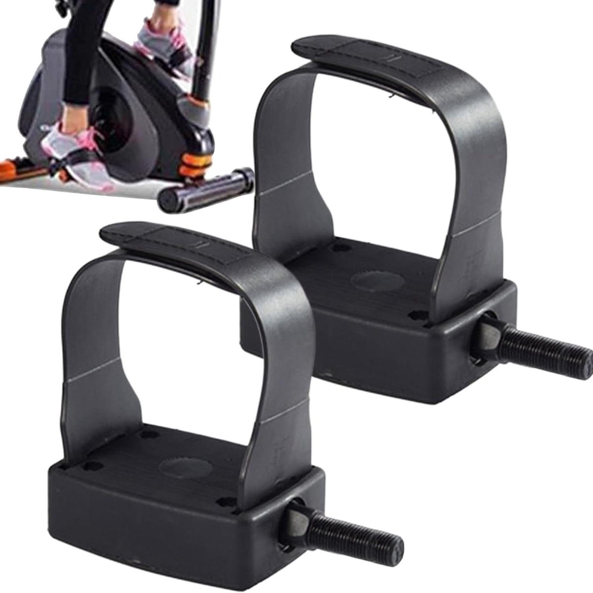 Hometrainer Pedalen - Fietsbanden Trainingsfiets - Thuis Sporten - Verstelbare Riemen - 9/16 inch - Zwart