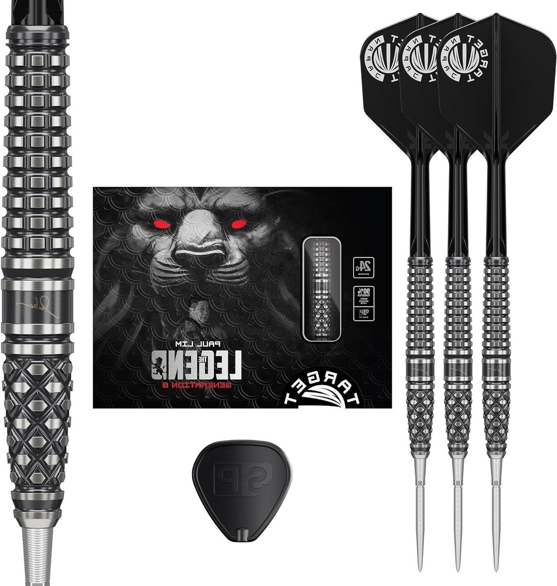 Dartpijl Set - Wolfraam Pijlen - Precisie Werpen - Grip & Stabiliteit - 24 Gram - Zwart Zilver