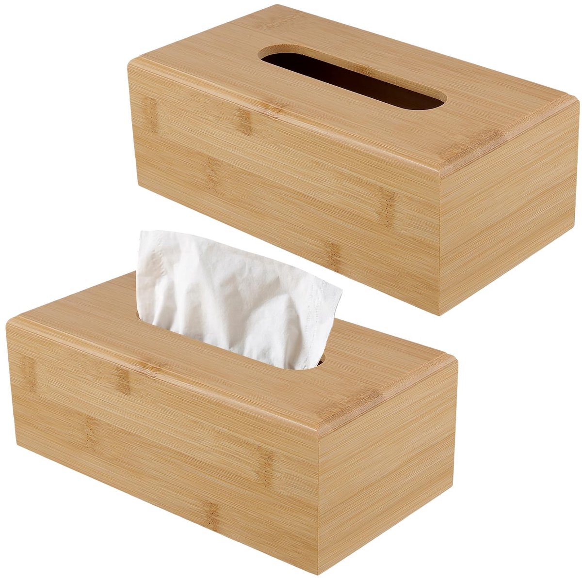 Omgoods - Set van 2 Bamboe Tissueboxhouders voor Diverse Toepassingen