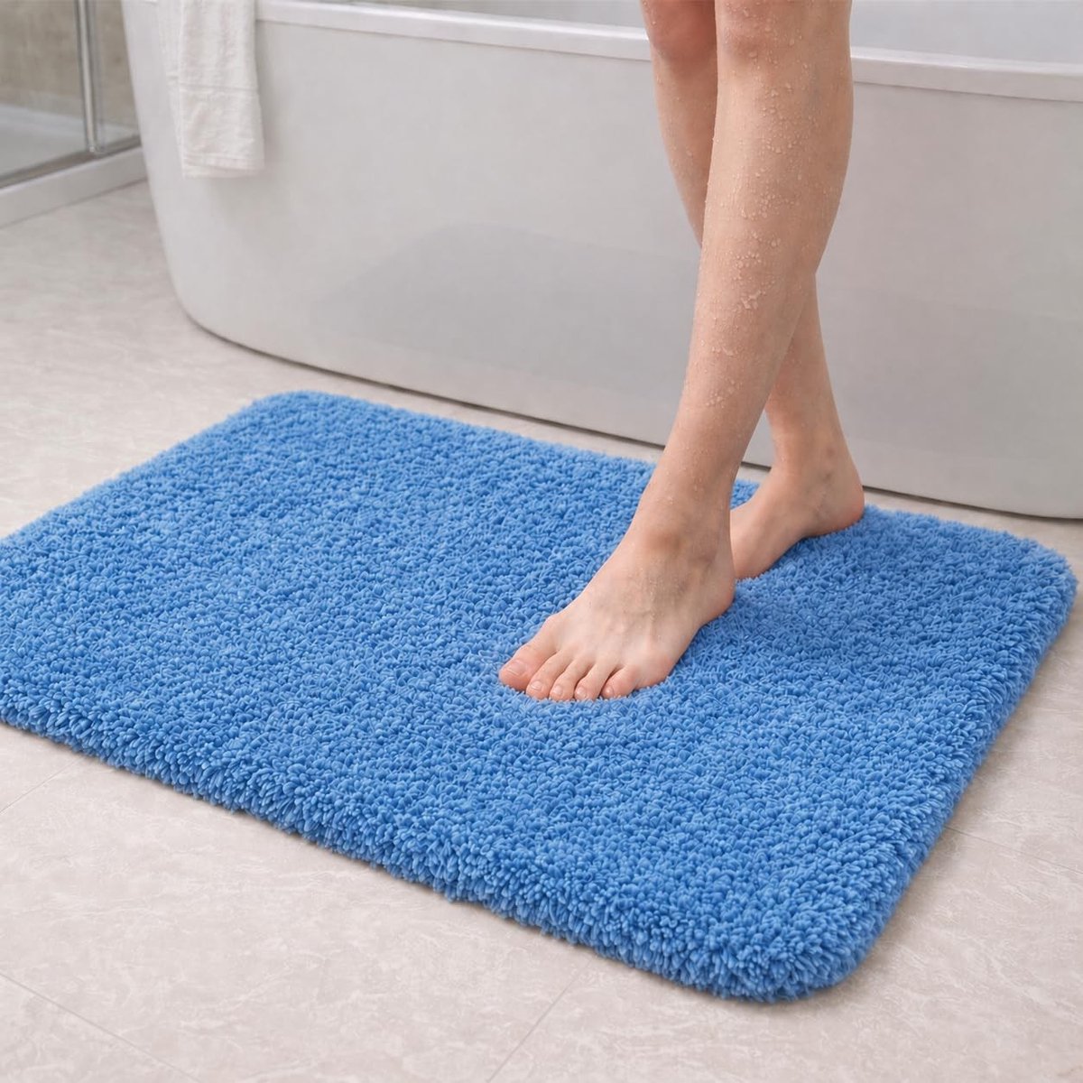 Omgoods - Super Absorbente Microfiber Badmat 80x50 cm Blauw