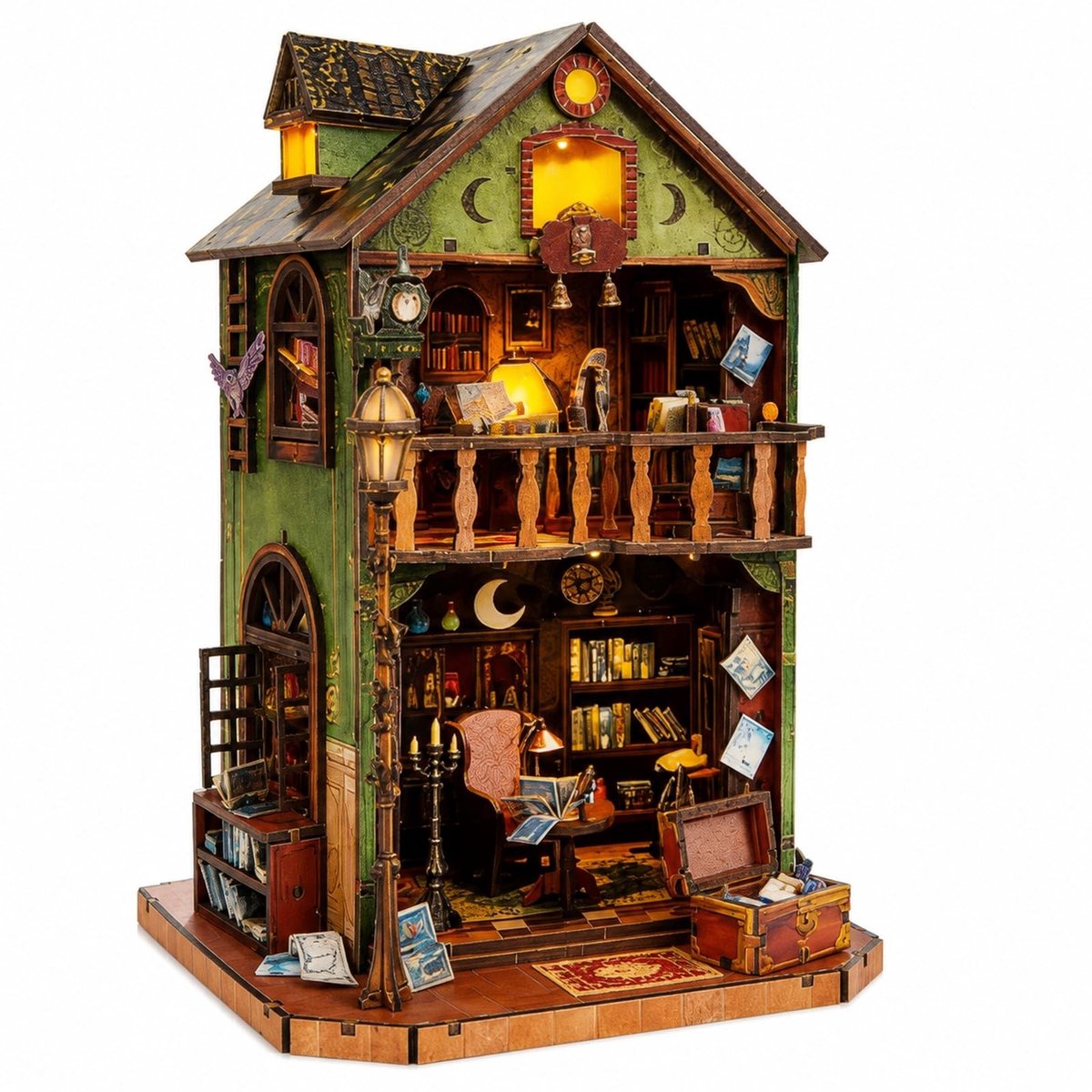 Omgoods - DIY Book Nook Kit met LED Licht en Houten Puzzels