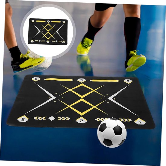 Voetbal Trainingsmat - Voetstap Mat - Voetbalvaardigheid Trainen - Antislip Geluidsisolerend - 120 x 80 cm - Multicolor — afbeelding 3