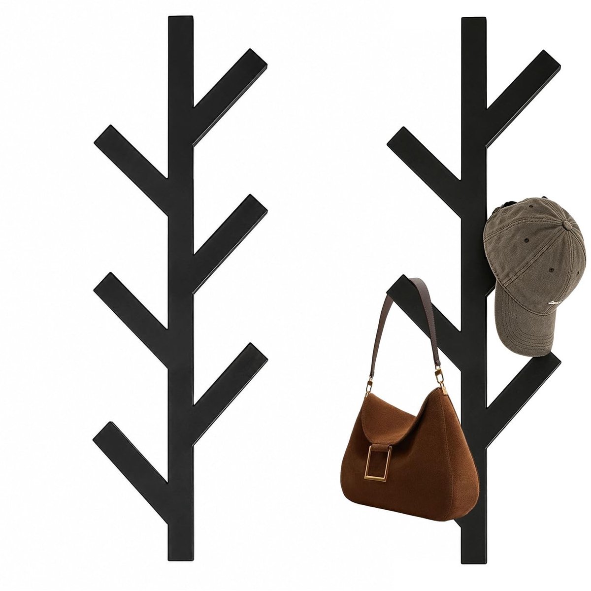 Omgoods - 2 Stuks Wandgarderobe met 6 Haken van Metaal