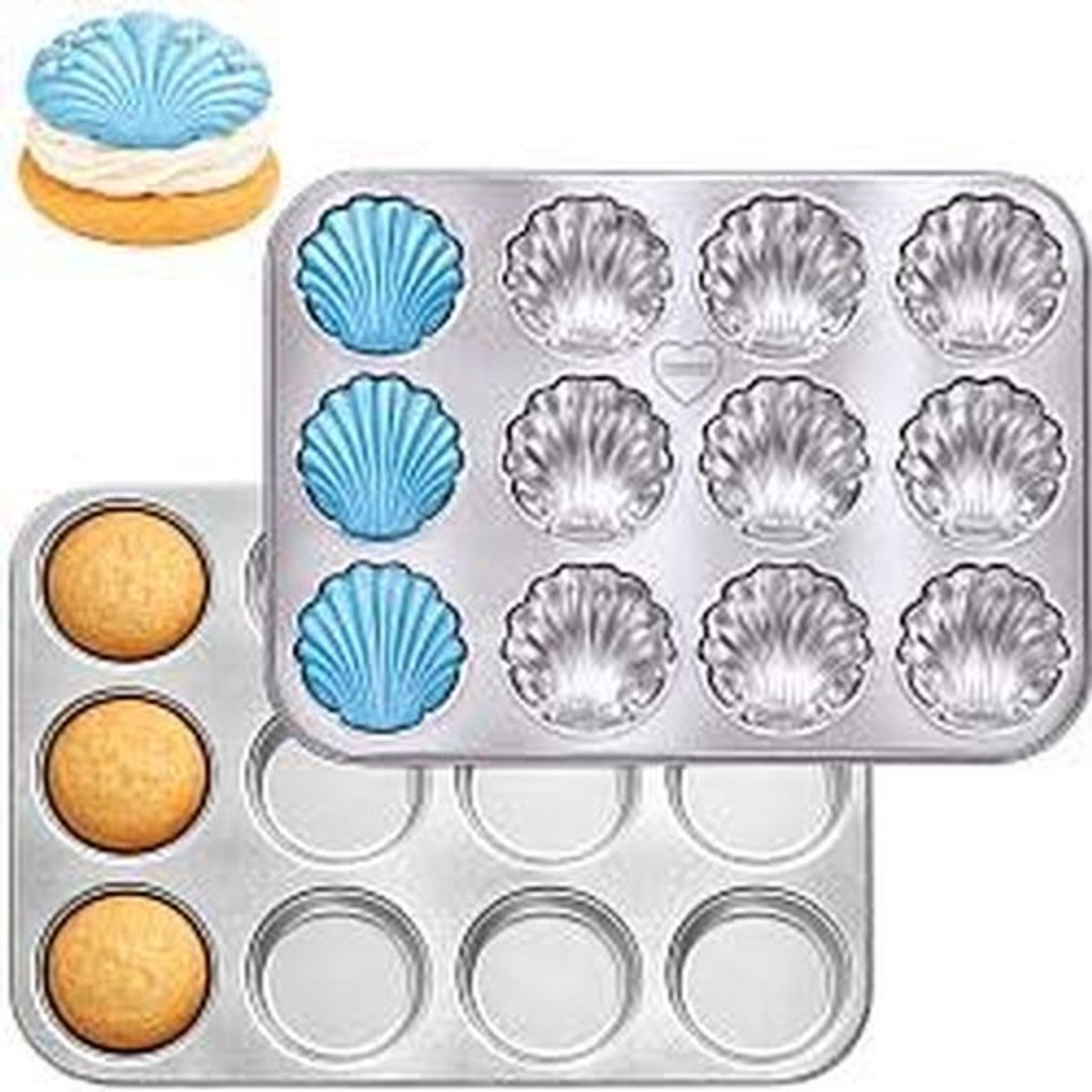 Omgoods - RVS Muffin Bakvorm Set voor Whoopie-Pies en Shells