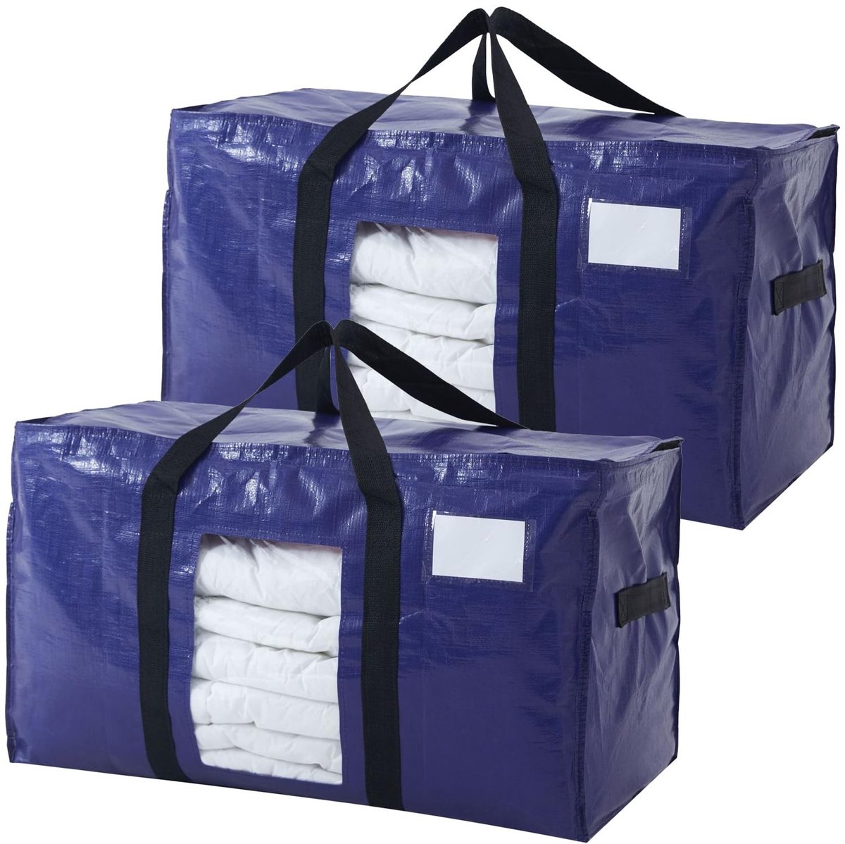 Omgoods - Set van 2 Stevige Opbergzakken voor Verhuizing in Marineblauw