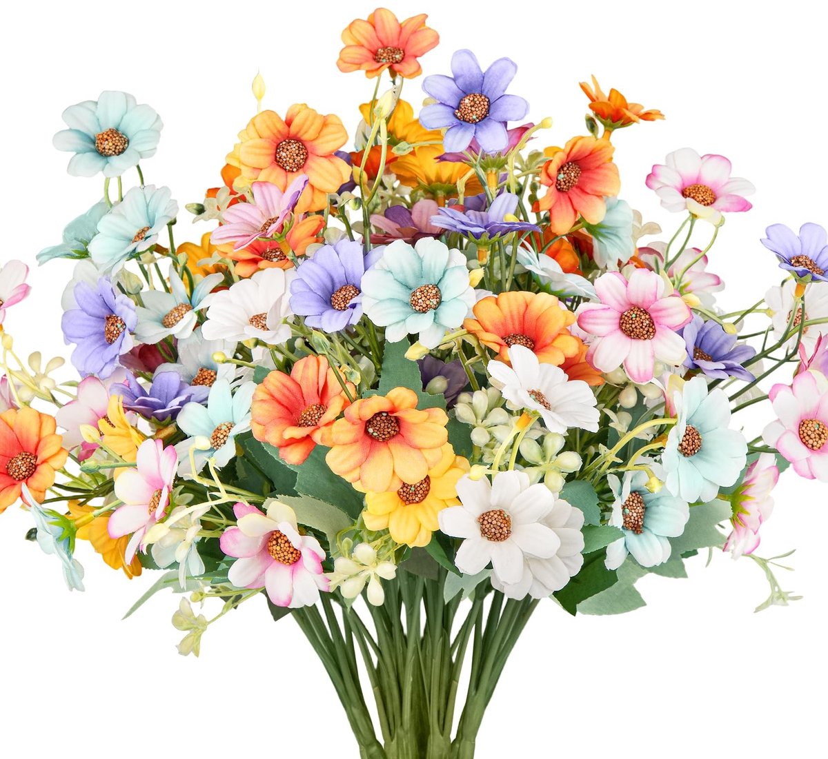 Omgoods - Set van 7 Kunstbloemen in Diverse Kleuren