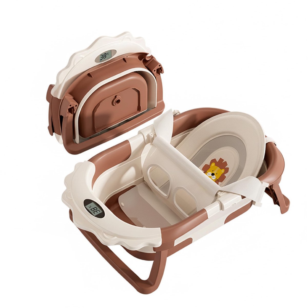 Omgoods - Opvouwbaar Babybad met Kussen en Thermometer
