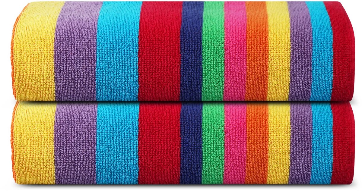 Omgoods - Strandlakens voor Volwassenen - Set van 2 - 100% Katoen - Sneldrogend en Super Absorberend - 100x150cm