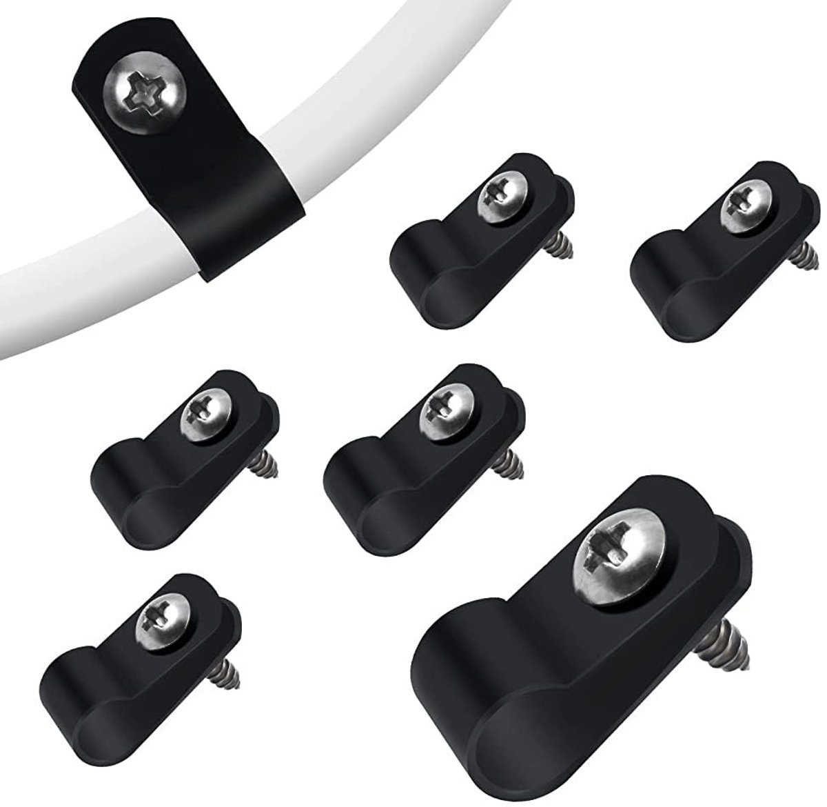 Omgoods - 100 Stuks Kabelclips van Nylon met Schroeven