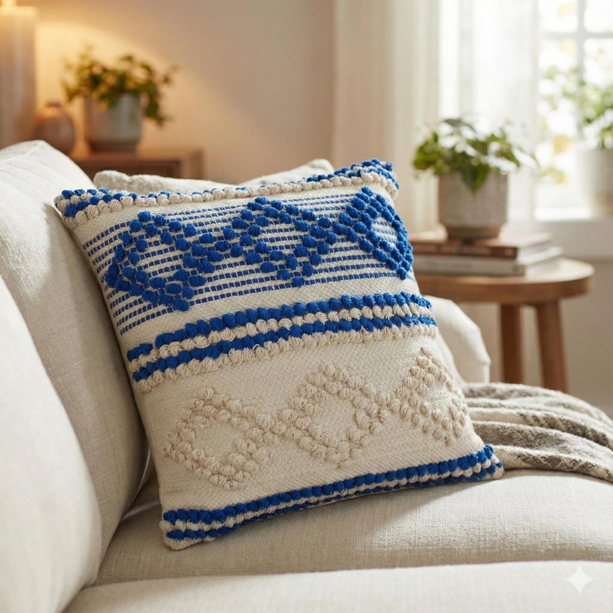 Omgoods - Handgemaakte Kussenhoes met Bohemian Ruitpatroon 45 x 45 cm