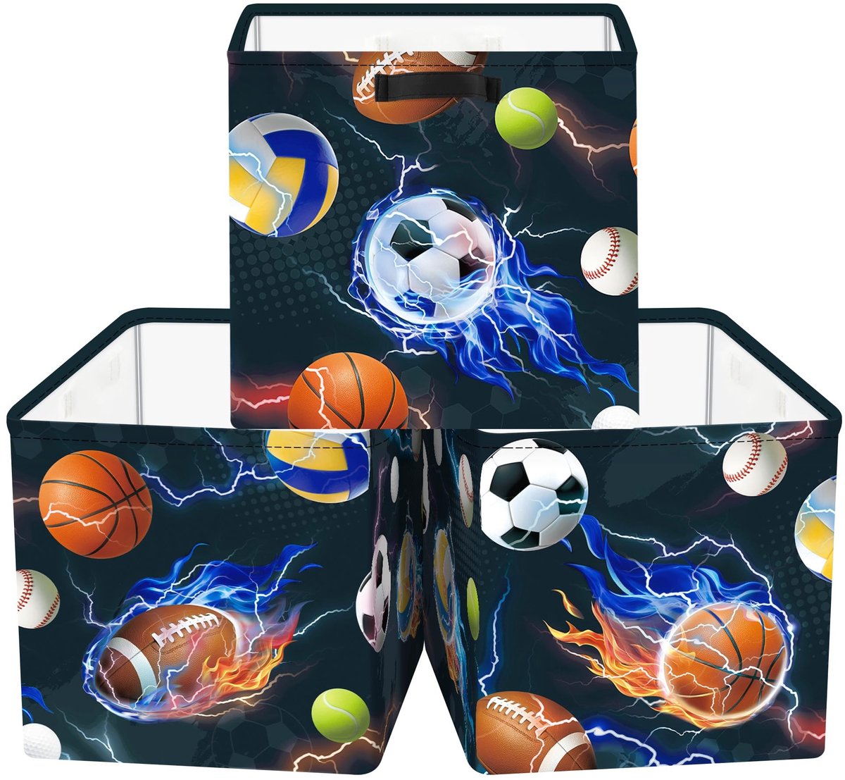 Omgoods - 3-Piece Opbergdoos voor Sportballen - Ideale Organizer voor Speelgoed en Kleding
